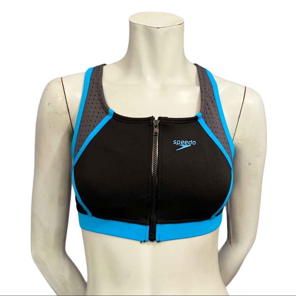 Speedo Endurance Lite Black/Blue Bikini Top M